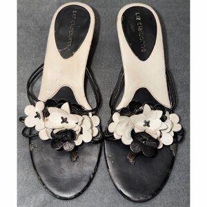 🖤🤍 Liz Claiborne Floral Heeled Sandals